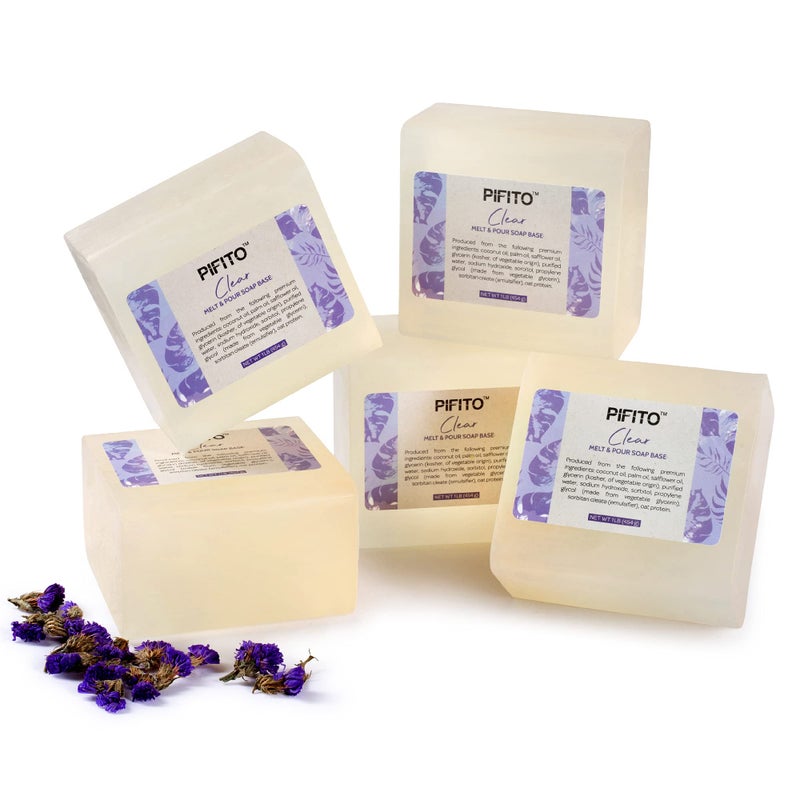 Pifito Clear Melt and Pour Soap Base (5 lb)  Bulk Premium 100% Natural Glycerin Soap Base  Luxurious Soap Making Supplies - Image 1